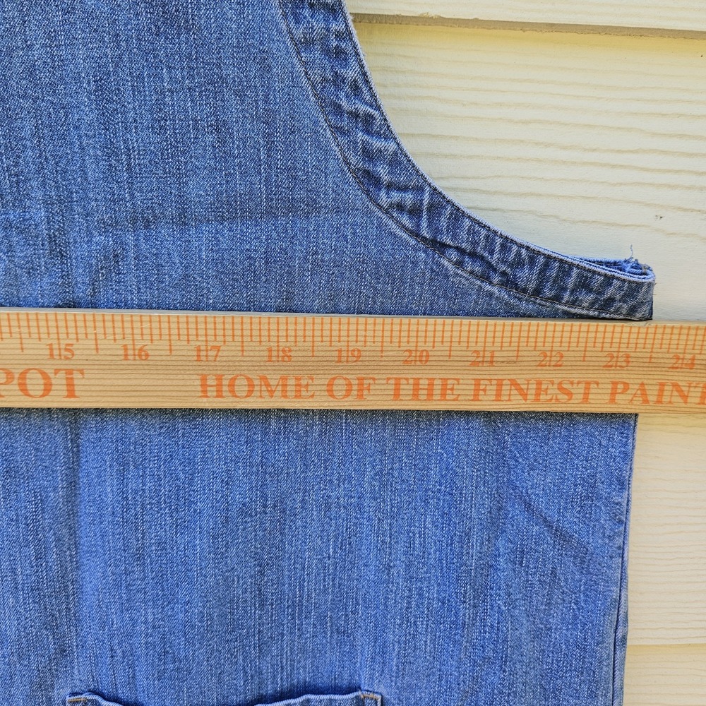 Vtg Christopher & Bank Jumper Overall Denim Dress 18W Embroidered Fall Floral - Picture 12 of 14
